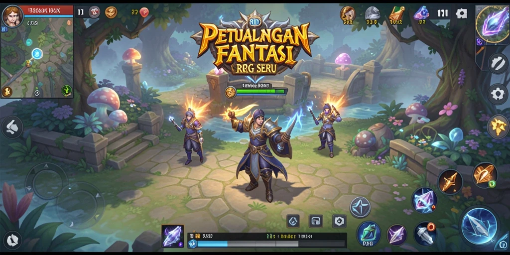 Screenshot utama 8ID menunjukkan aksi pertempuran yang mendebarkan dalam RPG.