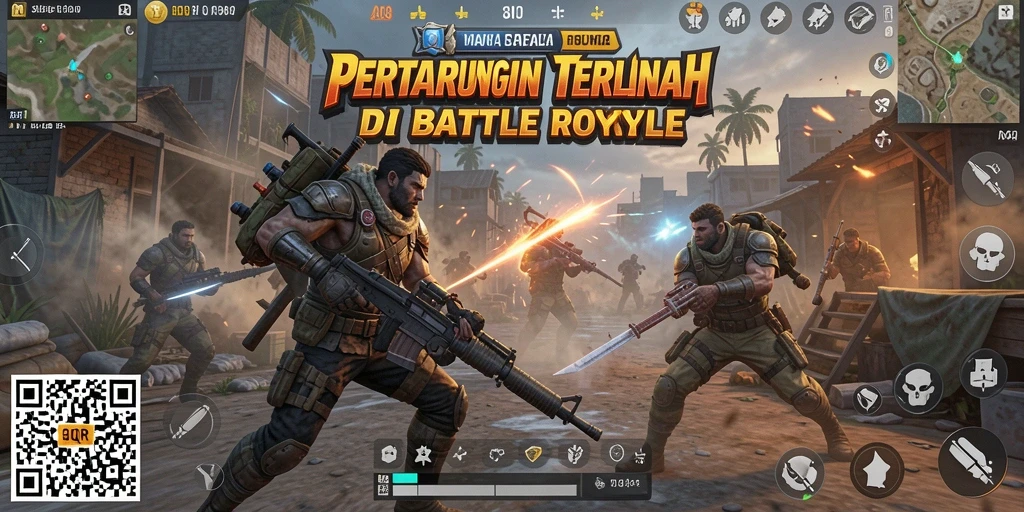 Tampilan gameplay Battle Royale yang seru dari 8QR.