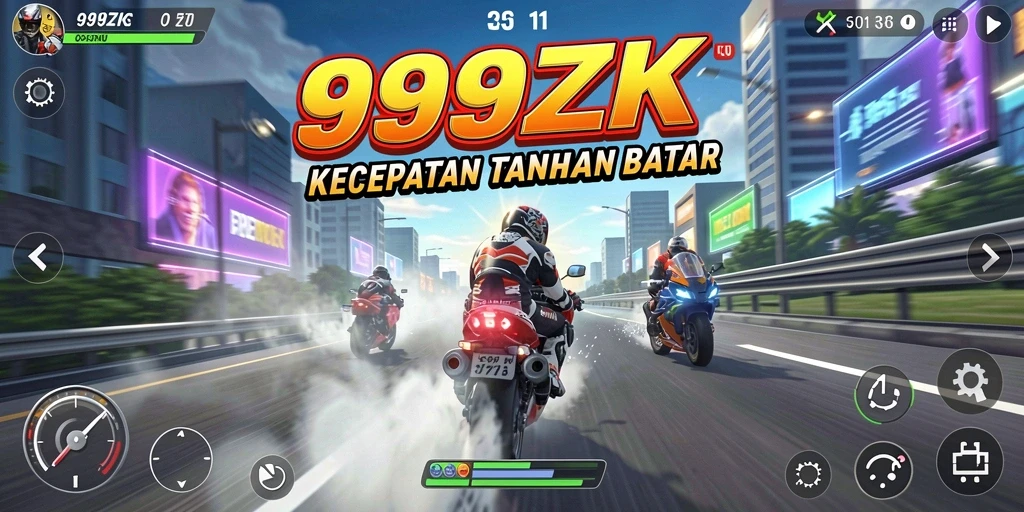 Gameplay seru balapan motor di 999ZK dengan grafik menawan.