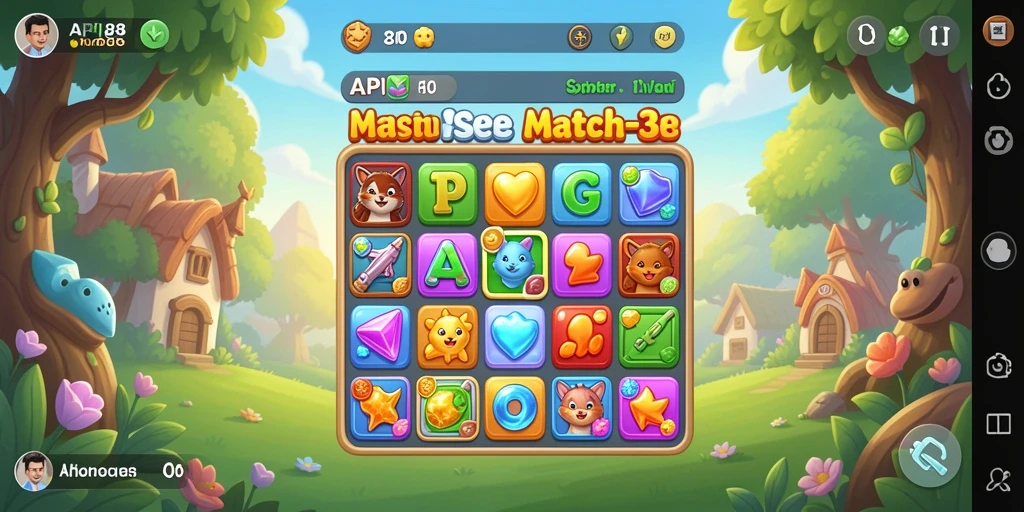 Tampilan gameplay seru dari API88 dengan keseruan Match-3.
