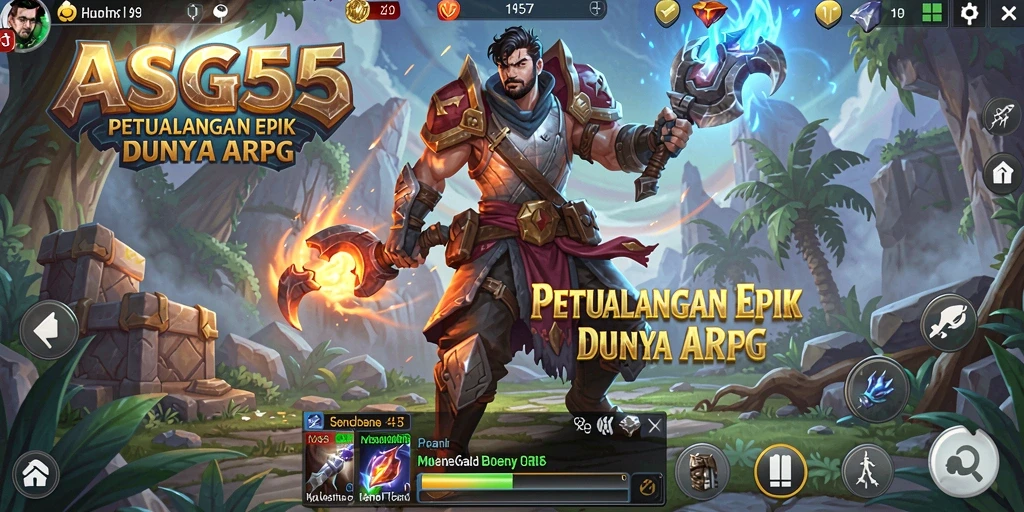 Screenshot gameplay ASG55 menampilkan pertempuran epik dan grafis menawan.