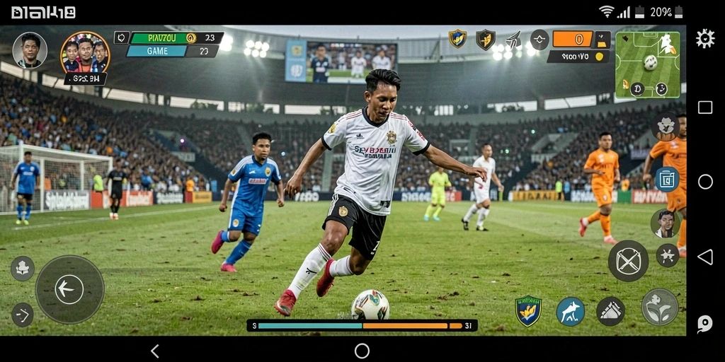 Tampilan gameplay BATA123 yang penuh aksi dan realisme sepak bola.