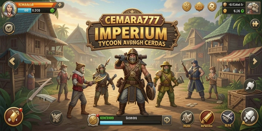 Screenshot utama CEMARA777 menampilkan aksi seru dalam membangun kerajaan Tycoon.