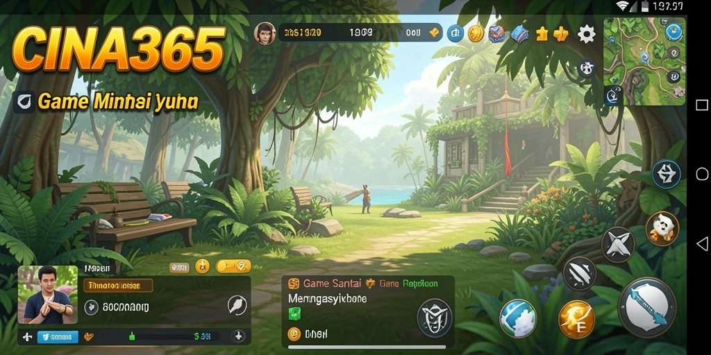 Screenshot gameplay CINA365 yang menampilkan tantangan seru dan grafis cerah.