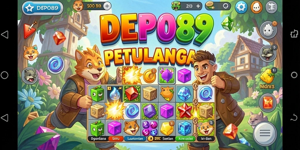 Tangkapan layar DEPO89 menunjukkan gameplay Match-3 yang seru dan menantang.
