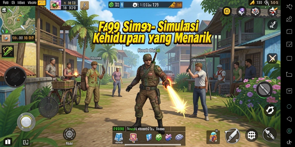 Tampilan gameplay FA99 dengan aktivitas simulasi yang menarik.