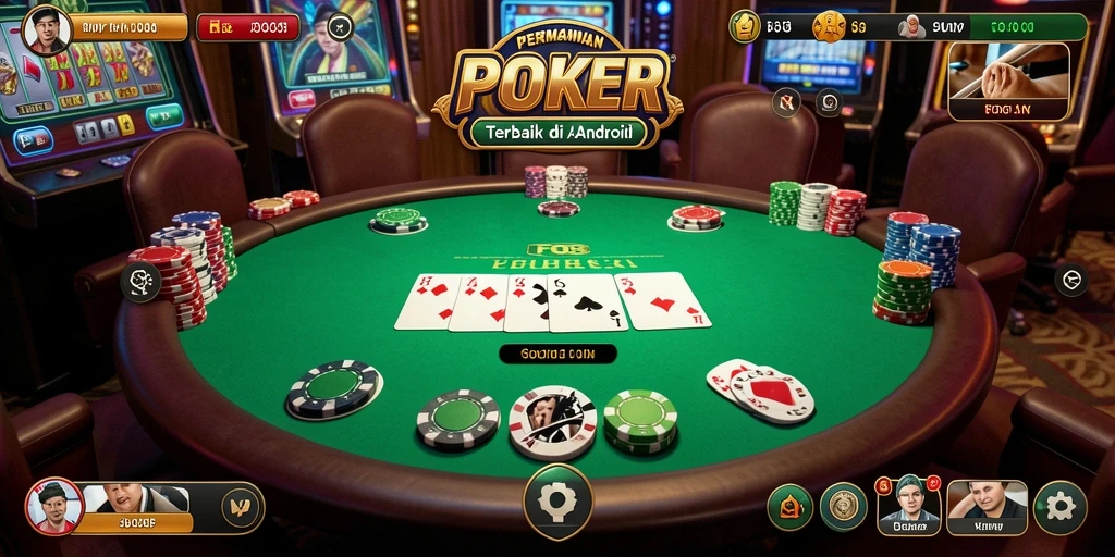 Tampilan gameplay FO8 yang menarik dengan pemain poker bersaing.
