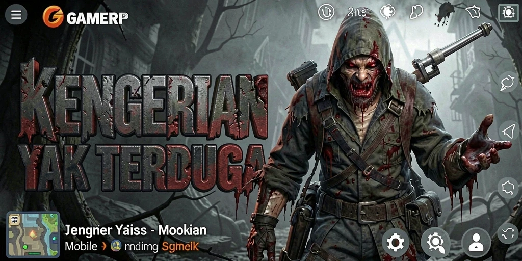 Screenshot menunjukkan adegan menakutkan dari gameplay GAMERP.