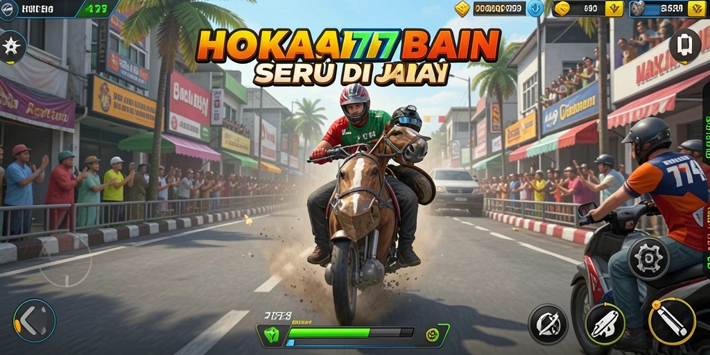Screenshot HOKI777 menampilkan aksi balapan yang mendebarkan.