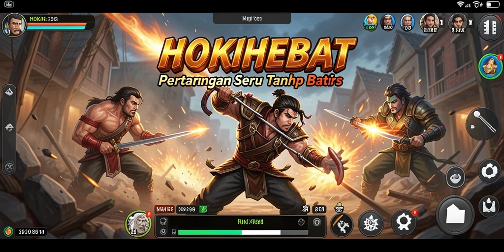 Tampilan seru dari gameplay pertarungan di HOKIHEBAT.