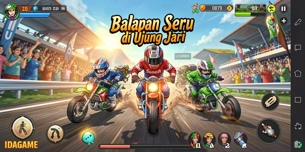 Tampilan gameplay Racing yang menegangkan dari IDAGAME.