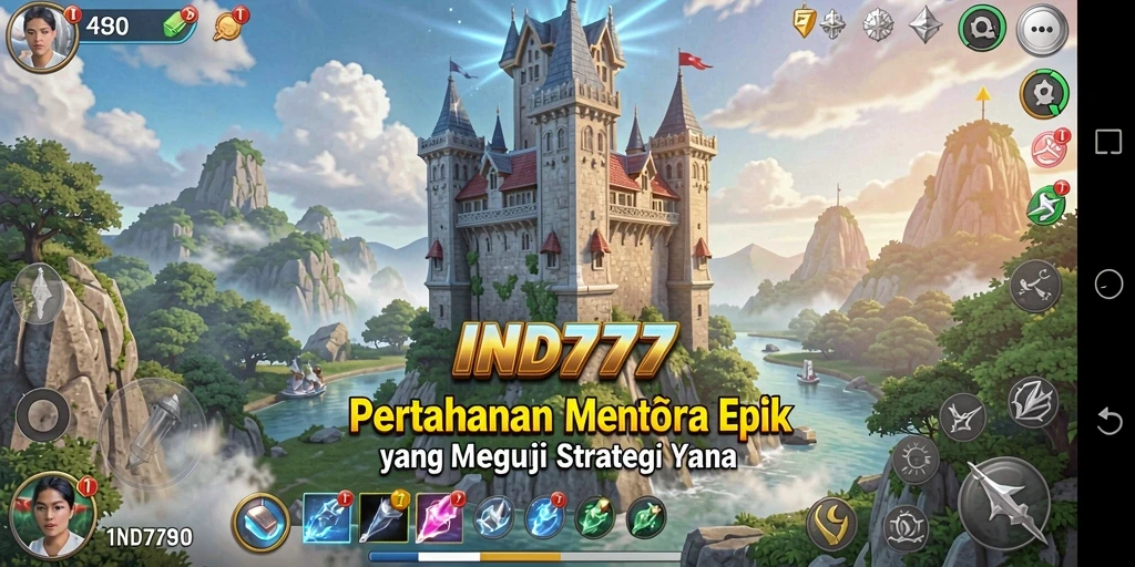 Tangkapan layar utama menunjukkan aksi seru dalam game Tower Defense.