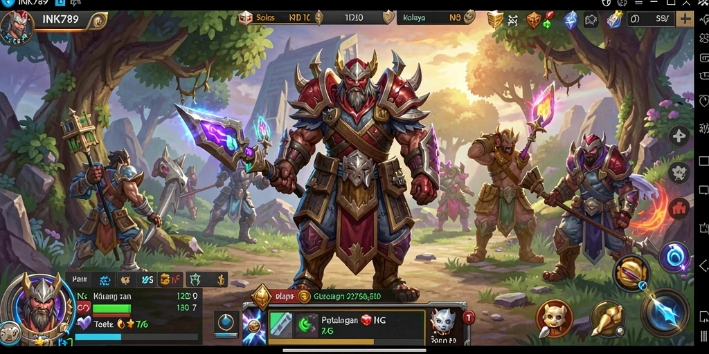 Gameplay mendebarkan dari INK789 dengan karakter dan monster epik.