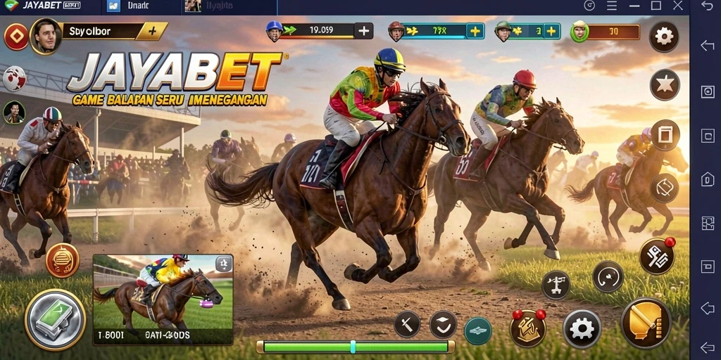 Gameplay balapan seru di JAYABET dengan lintasan menantang.