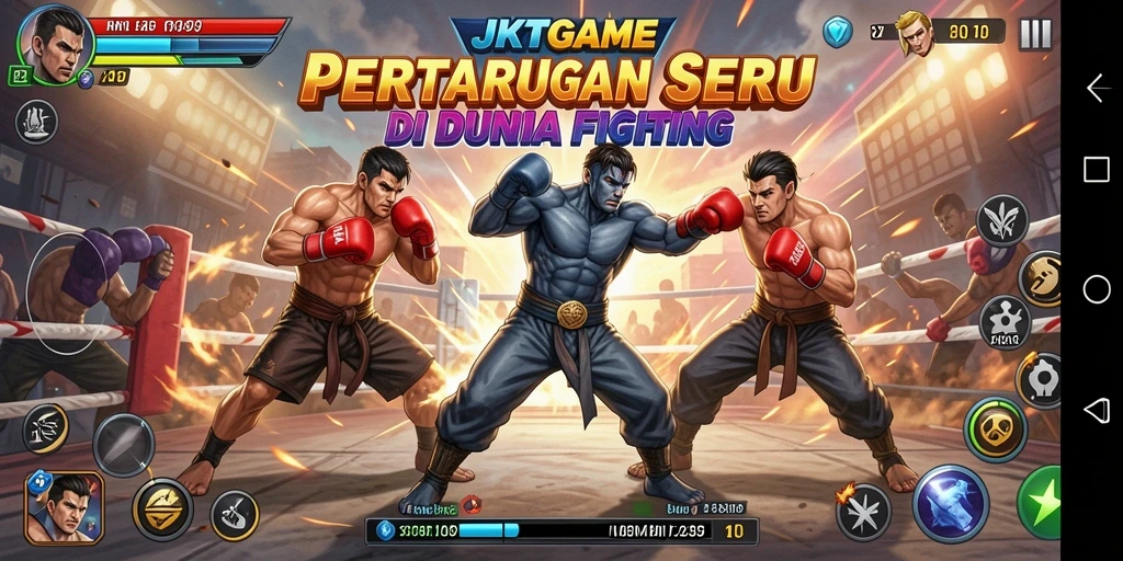 Tampilan aksi pertarungan yang intens di JKTGAME.