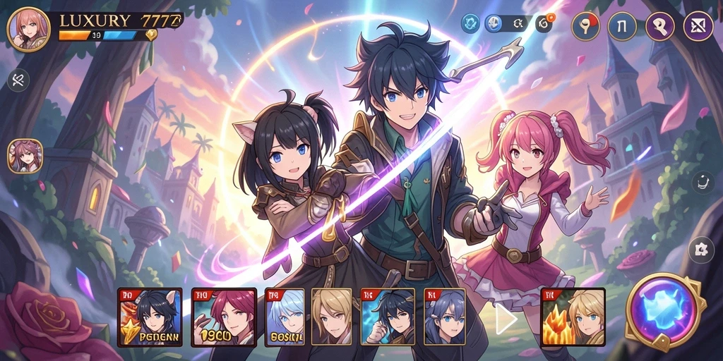 Screenshot gameplay menampilkan karakter Anime beraksi.