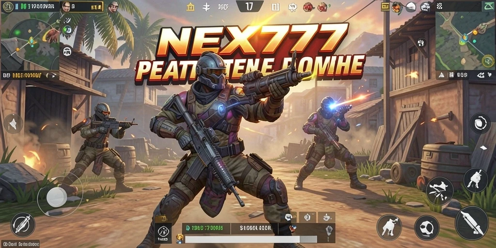 Tampilan gameplay NEX777 yang seru dalam pertempuran Battle Royale.