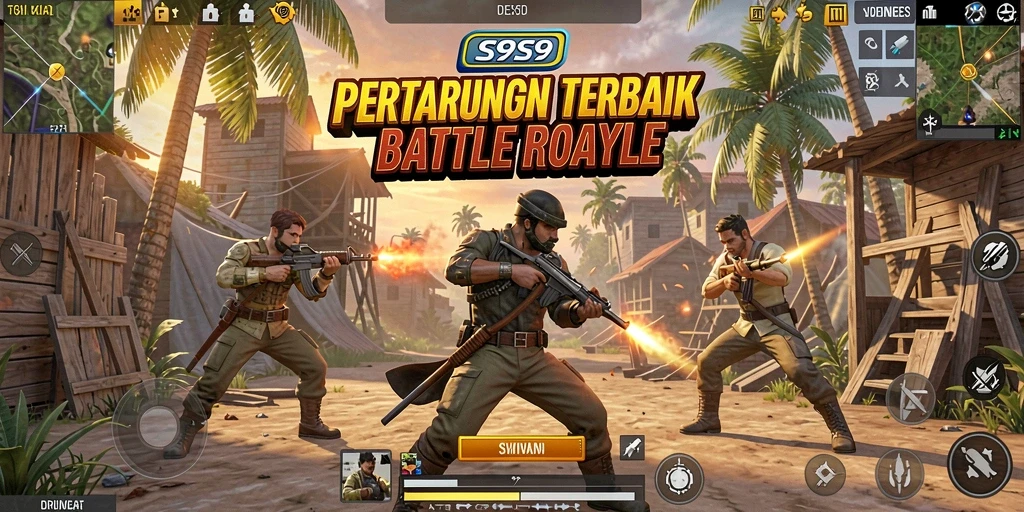 Gameplay S9S9 dengan aksi Battle Royale yang seru.