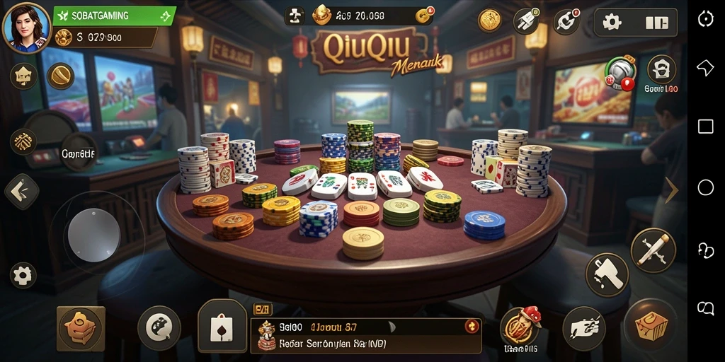 Tampilan menarik dalam permainan QiuQiu SOBATGAMING.