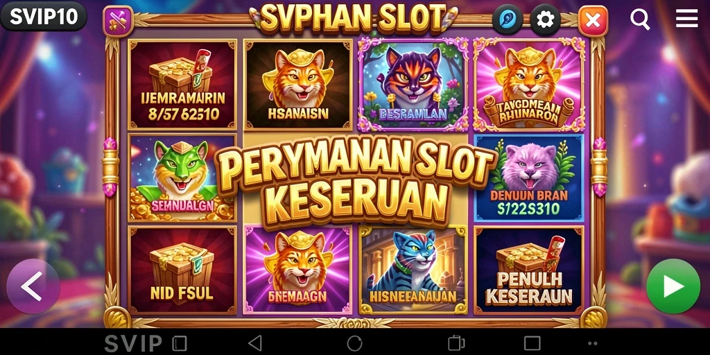 Tampilan gameplay menarik dari permainan Slot SVIP10 yang memukau.